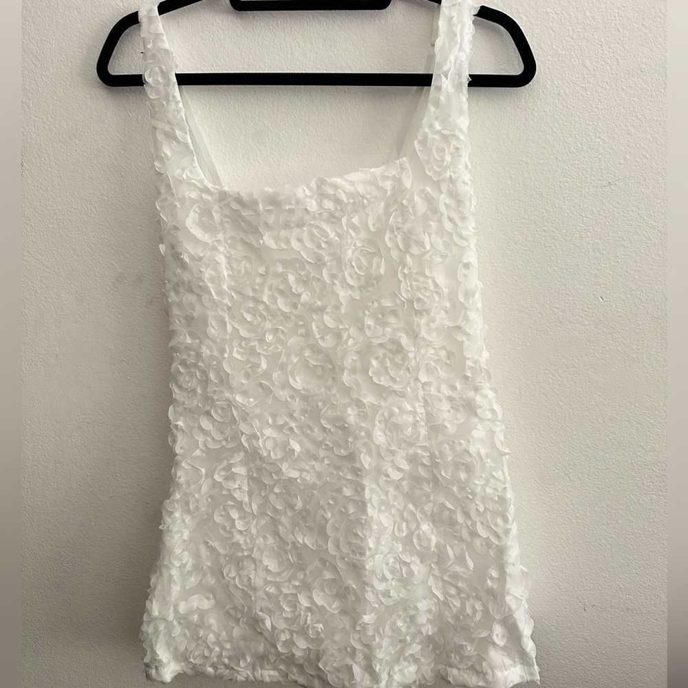 White Floral Mini Dress